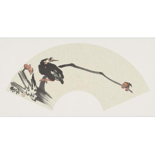 张学刚《两只八哥竹子》