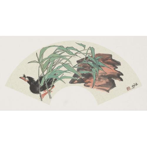 张学刚《八哥石头竹子》