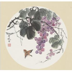 张金环《花鸟（葡萄）》