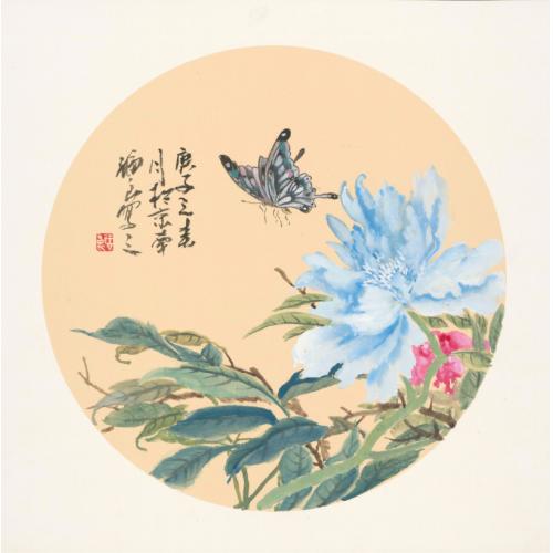 福良《牡丹蝴蝶》