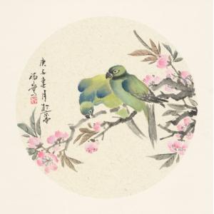 福良《桃花鹦鹉》