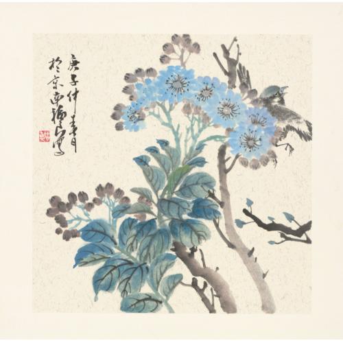 福良《蓝花小鸟》