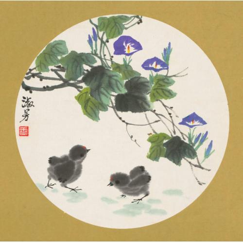 王淑芳《花鸟（夕颜）》
