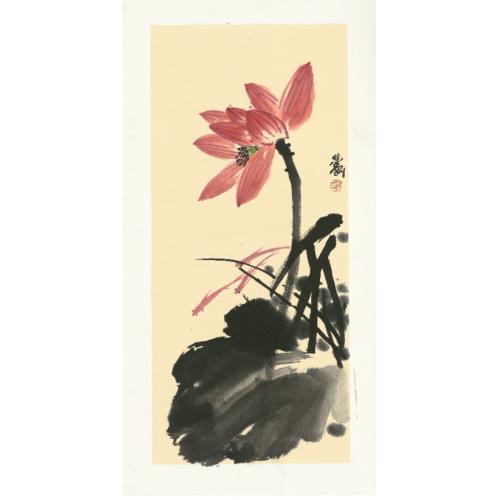 张学刚《鱼荷花》