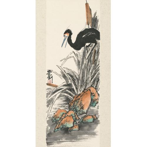 张学刚《八哥芦苇》