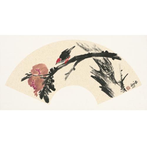 张学刚《八哥石榴》