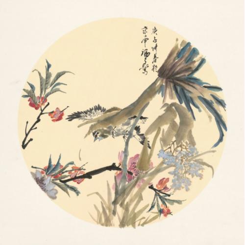 福良《紫藤红果小鸟》