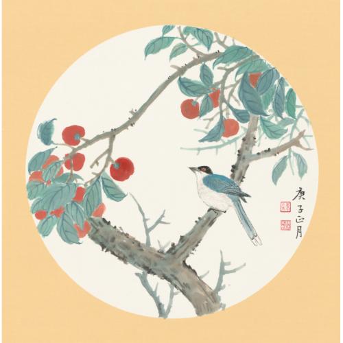 洪森《红果蓝鸟》