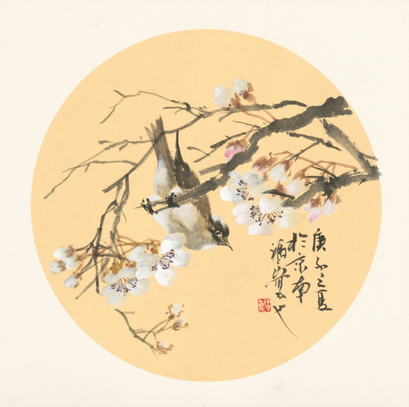 福良《桃花小鸟》