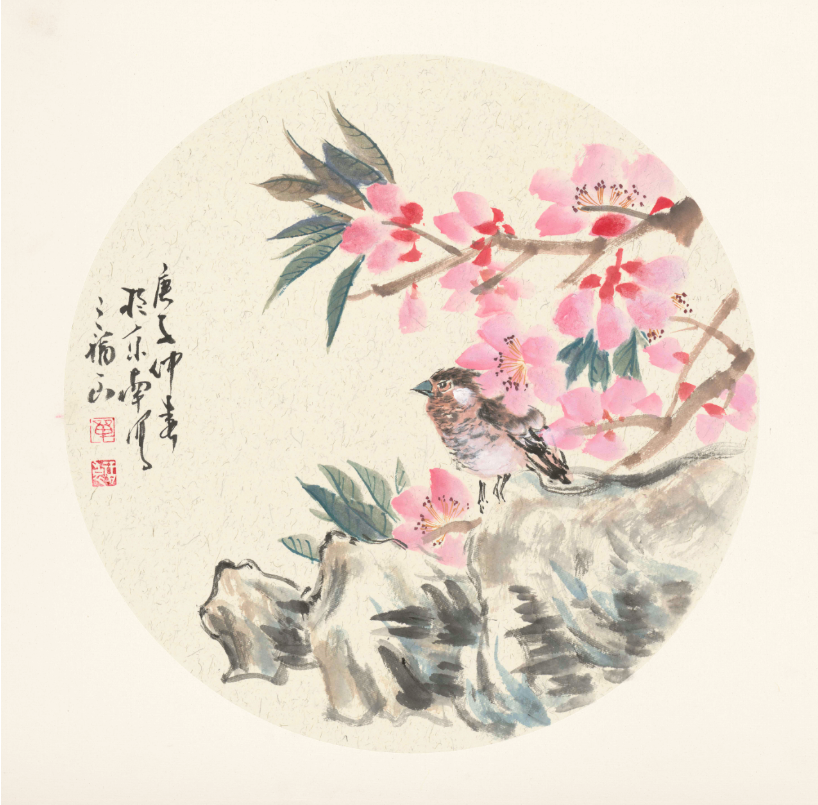 福良《桃花小鸟》