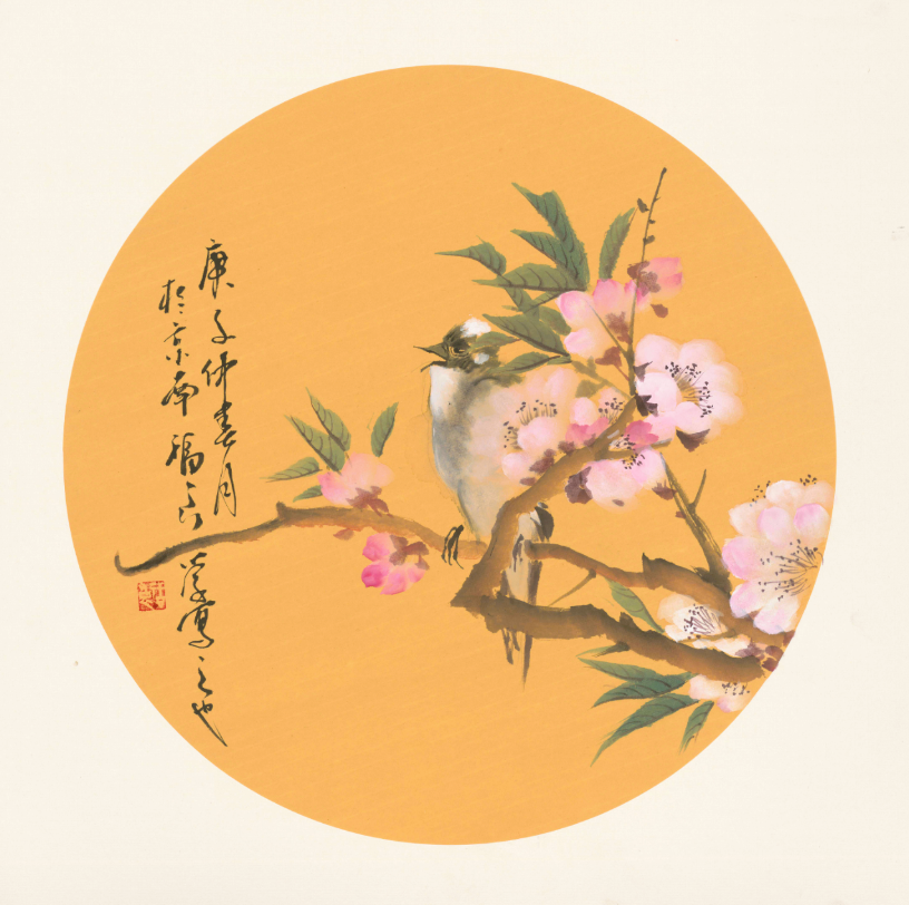 福良《桃花小鸟》