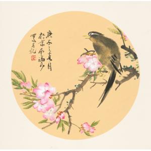 福良《桃花小鸟》