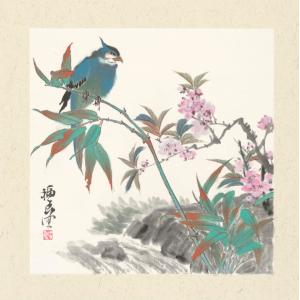 福良《桃花鹦鹉》