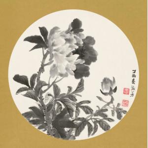 王淑芳《墨色牡丹》
