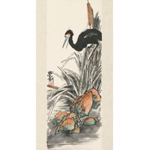 张学刚《八哥芦苇》