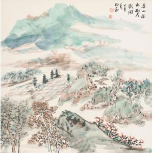 孙中和《春山绿水桃花盛开》