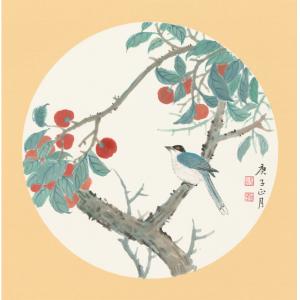 洪森《红果蓝鸟》