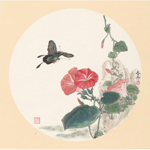 蔡春元《牵牛花蝴蝶1》