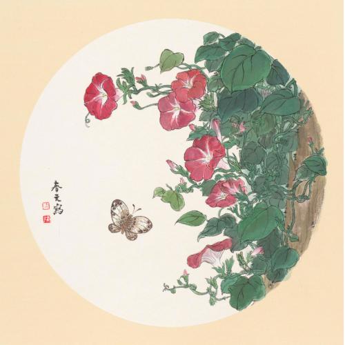 蔡春元《牵牛花蝴蝶2》