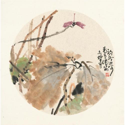 朱恒祺《初冬荷花有仙姿》