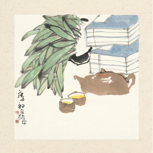 娄启成《茶壶茶杯》
