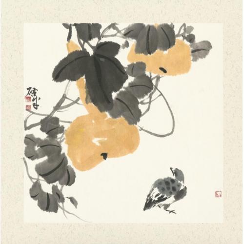 娄启成《葫芦麻雀3》