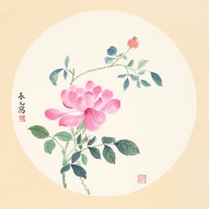 蔡春元《月季花（粉）》