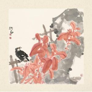 娄启成《橘花小鸟1》