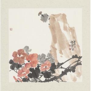娄启成《牵牛花麻雀》