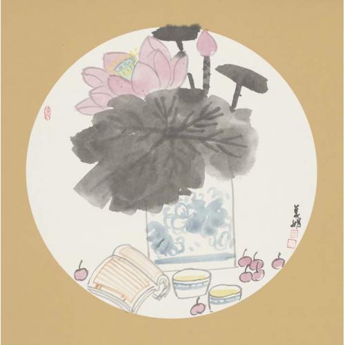 常美娟《青花瓷荷花》