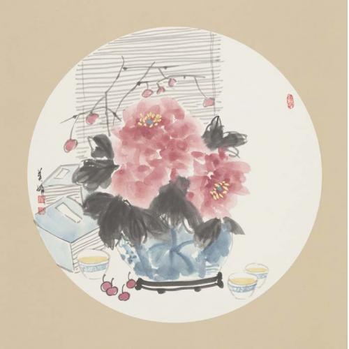 常美娟《青花瓷牡丹》