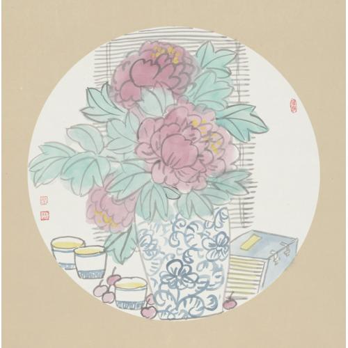 常美娟《青花瓷牡丹》