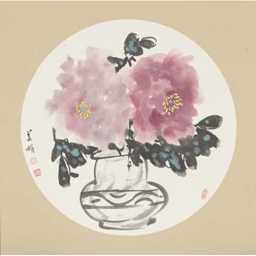 常美娟《青花瓷牡丹》