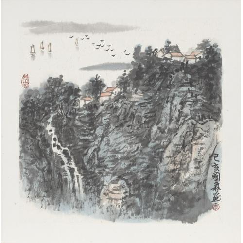 李国森《村舍满园》