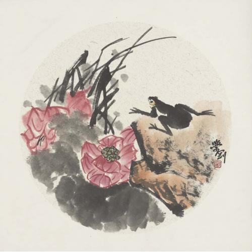张学刚《花鸟（小青蛙）》