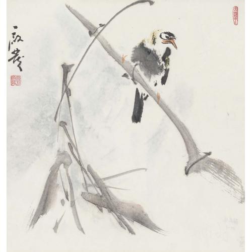 孙启发《竹子小鸟》