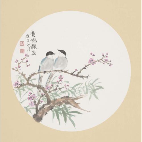 洪森《双雀报春》