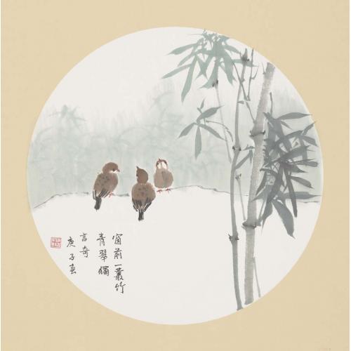 洪森《窗前一赏竹青翆独》