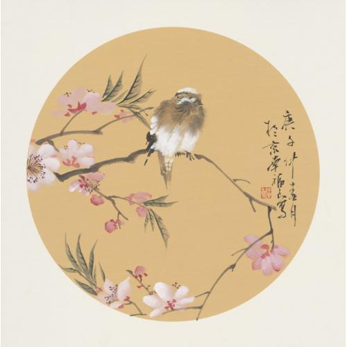 福良《桃花小鸟》