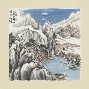 刘海武《雪景山楼》