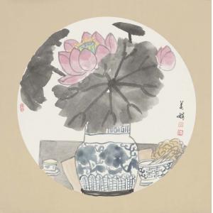 常美娟《青花瓷荷花》