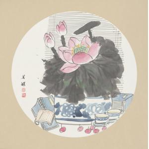 常美娟《青花瓷荷花》