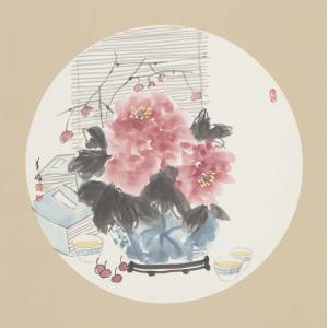 常美娟《青花瓷牡丹》