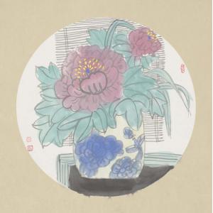 常美娟《青花瓷牡丹》