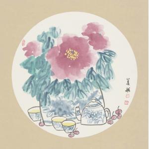 常美娟《青花瓷牡丹》