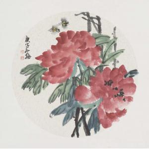 吴冬梅《牡丹蜜蜂》