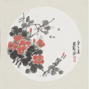 李国森《牡丹蜜蜂》