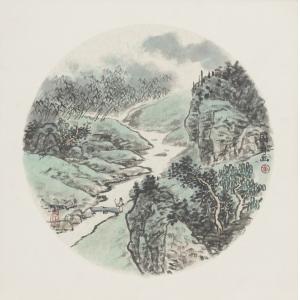 李国森《独行山涧小桥》