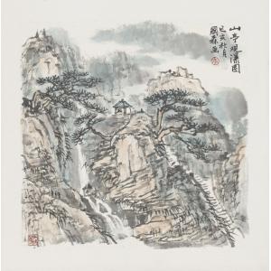 李国森《山亭观瀑图》