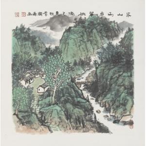 李国森《家山雨后翠欲滴》